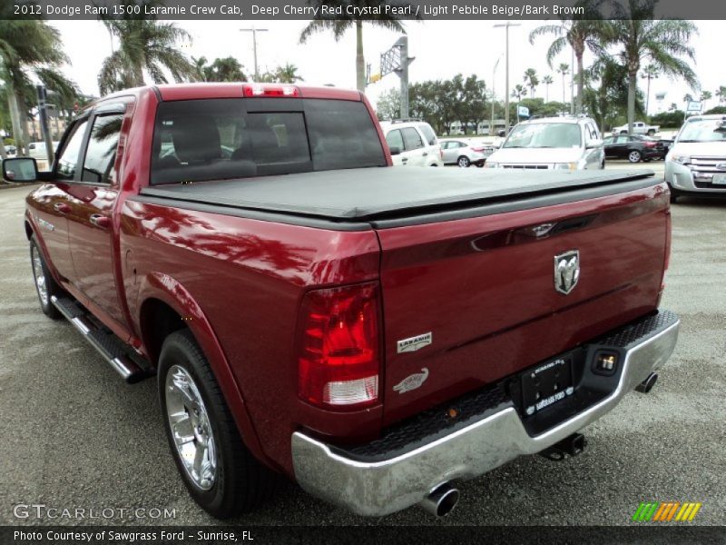 Deep Cherry Red Crystal Pearl / Light Pebble Beige/Bark Brown 2012 Dodge Ram 1500 Laramie Crew Cab