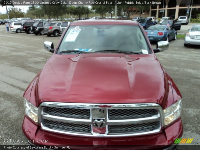 Deep Cherry Red Crystal Pearl / Light Pebble Beige/Bark Brown 2012 Dodge Ram 1500 Laramie Crew Cab