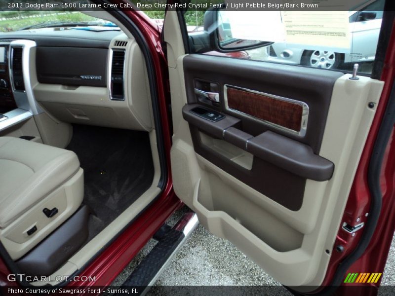 Deep Cherry Red Crystal Pearl / Light Pebble Beige/Bark Brown 2012 Dodge Ram 1500 Laramie Crew Cab
