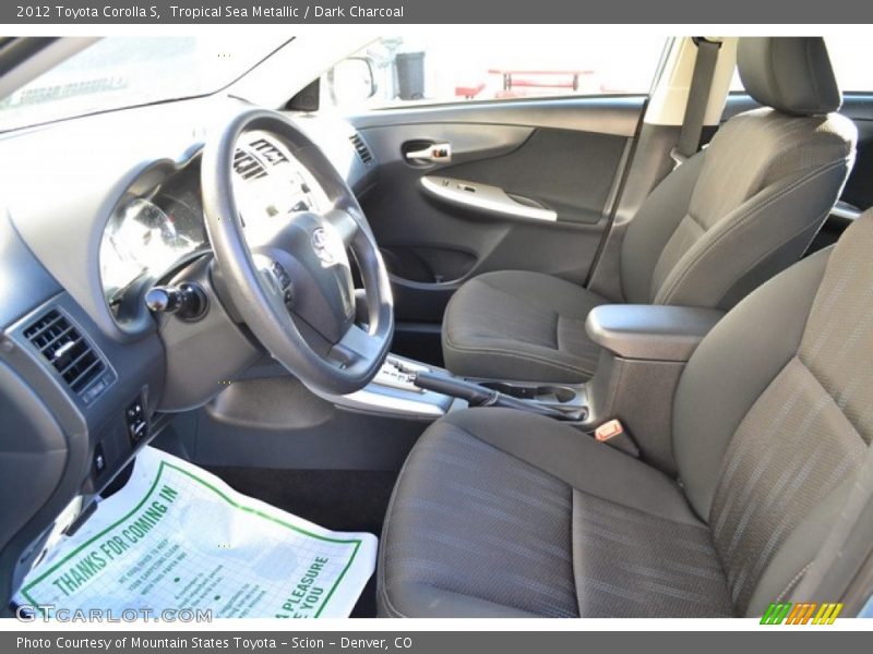 Tropical Sea Metallic / Dark Charcoal 2012 Toyota Corolla S