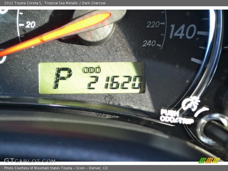 Tropical Sea Metallic / Dark Charcoal 2012 Toyota Corolla S