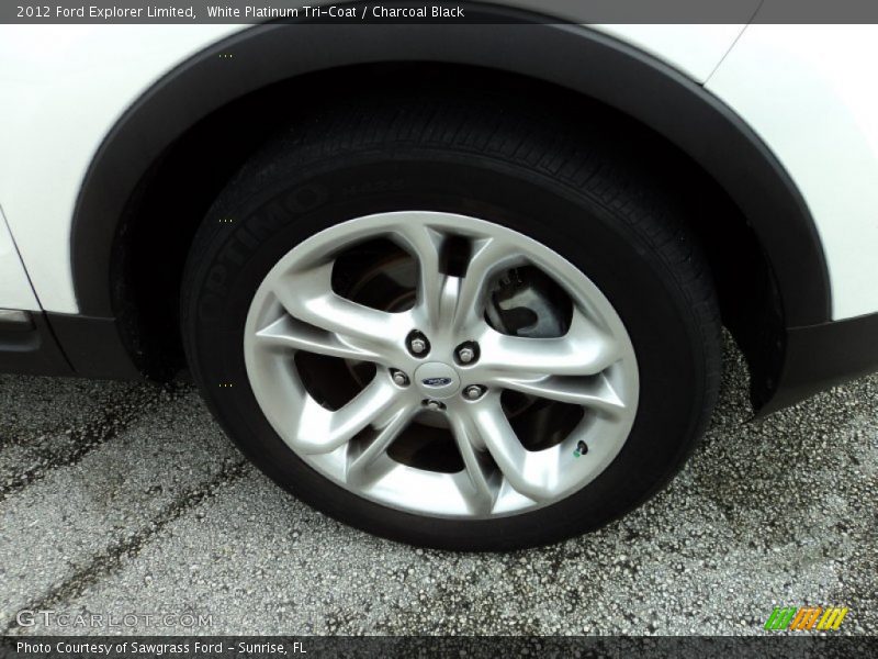 White Platinum Tri-Coat / Charcoal Black 2012 Ford Explorer Limited