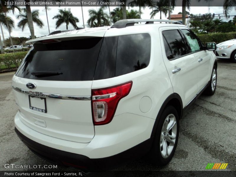 White Platinum Tri-Coat / Charcoal Black 2012 Ford Explorer Limited