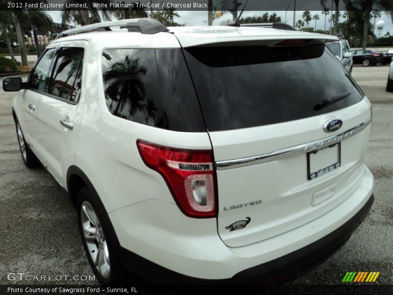 White Platinum Tri-Coat / Charcoal Black 2012 Ford Explorer Limited