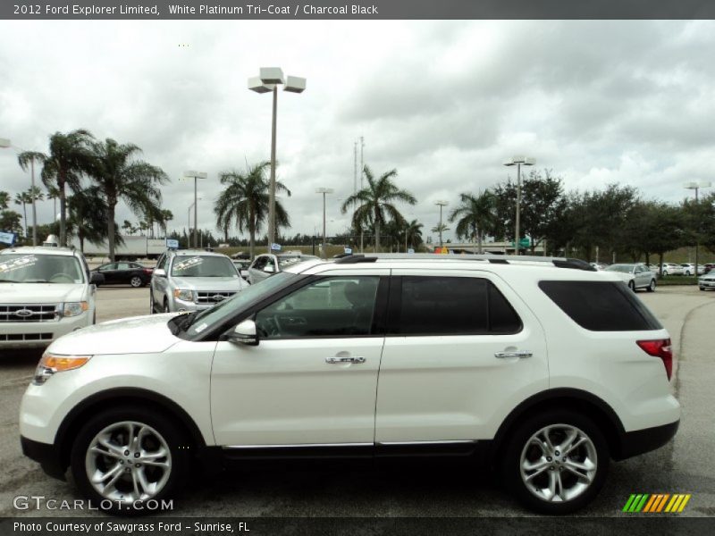 White Platinum Tri-Coat / Charcoal Black 2012 Ford Explorer Limited