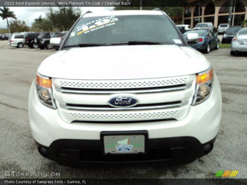 White Platinum Tri-Coat / Charcoal Black 2012 Ford Explorer Limited