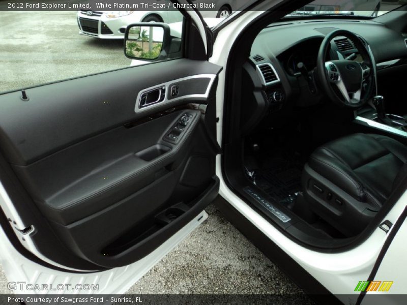 White Platinum Tri-Coat / Charcoal Black 2012 Ford Explorer Limited