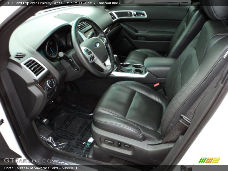 White Platinum Tri-Coat / Charcoal Black 2012 Ford Explorer Limited
