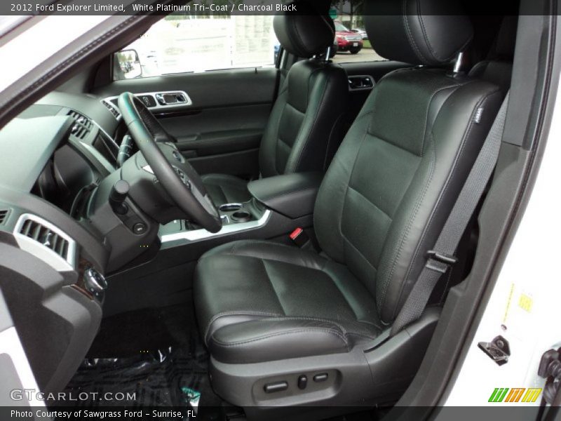 White Platinum Tri-Coat / Charcoal Black 2012 Ford Explorer Limited