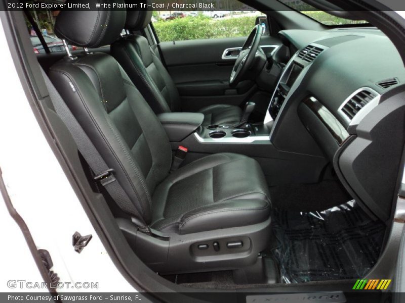 White Platinum Tri-Coat / Charcoal Black 2012 Ford Explorer Limited