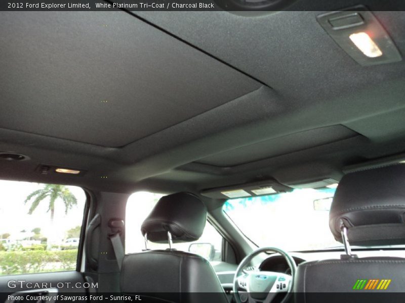 White Platinum Tri-Coat / Charcoal Black 2012 Ford Explorer Limited