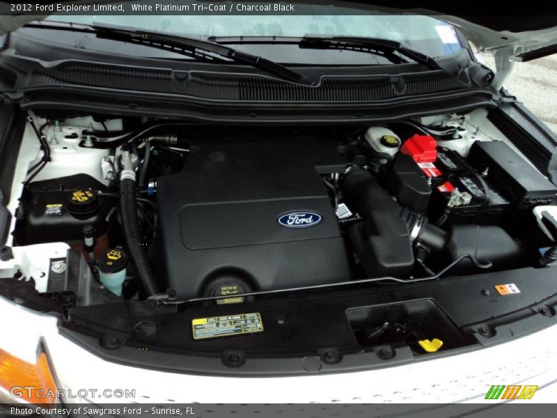White Platinum Tri-Coat / Charcoal Black 2012 Ford Explorer Limited