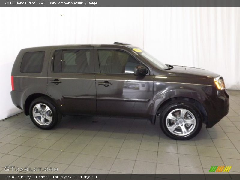 Dark Amber Metallic / Beige 2012 Honda Pilot EX-L