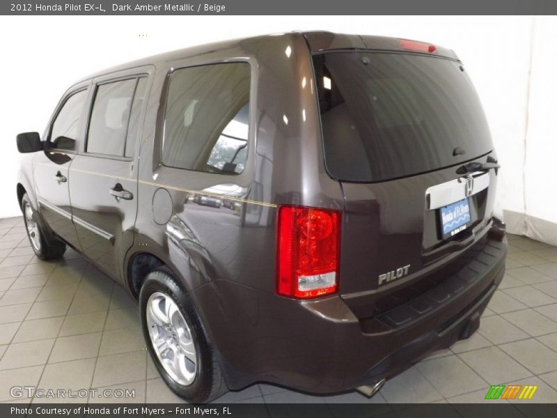Dark Amber Metallic / Beige 2012 Honda Pilot EX-L