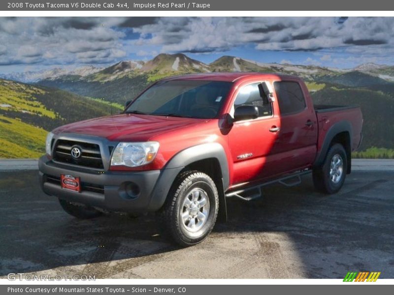 Impulse Red Pearl / Taupe 2008 Toyota Tacoma V6 Double Cab 4x4