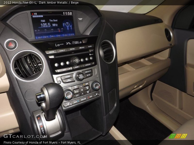 Dark Amber Metallic / Beige 2012 Honda Pilot EX-L