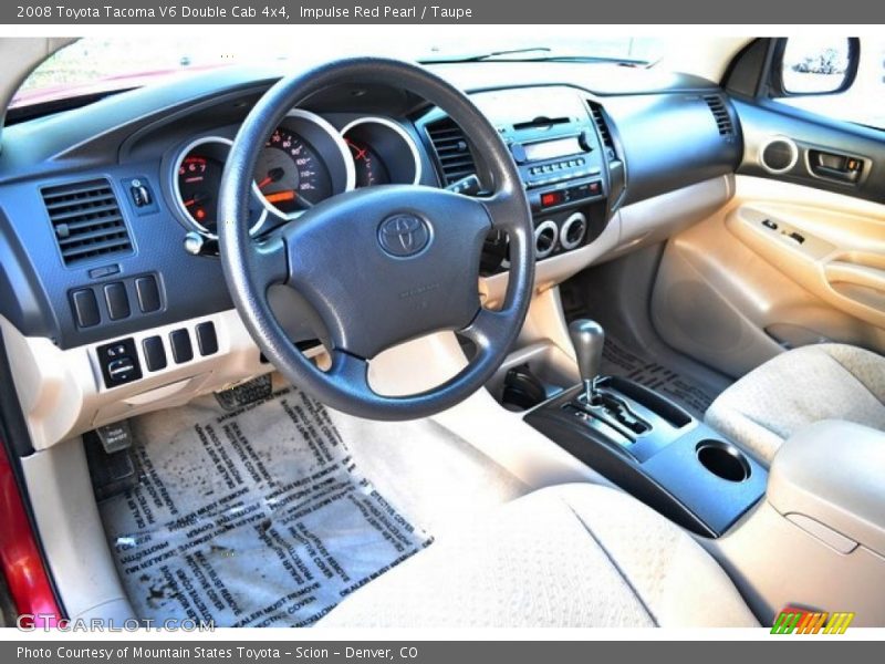 Impulse Red Pearl / Taupe 2008 Toyota Tacoma V6 Double Cab 4x4