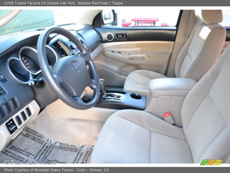 Impulse Red Pearl / Taupe 2008 Toyota Tacoma V6 Double Cab 4x4