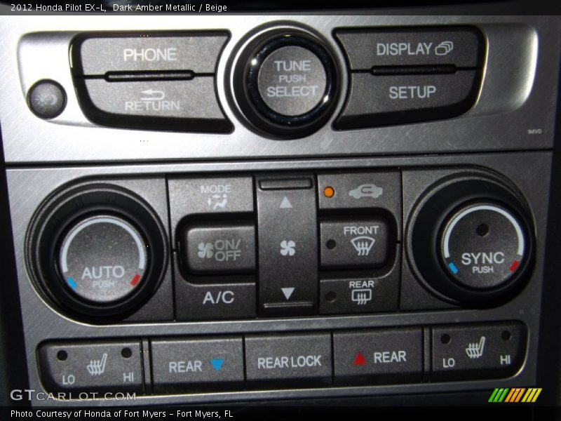 Dark Amber Metallic / Beige 2012 Honda Pilot EX-L