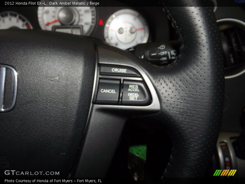 Dark Amber Metallic / Beige 2012 Honda Pilot EX-L
