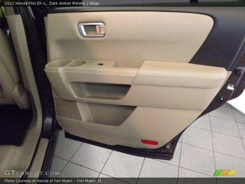 Dark Amber Metallic / Beige 2012 Honda Pilot EX-L