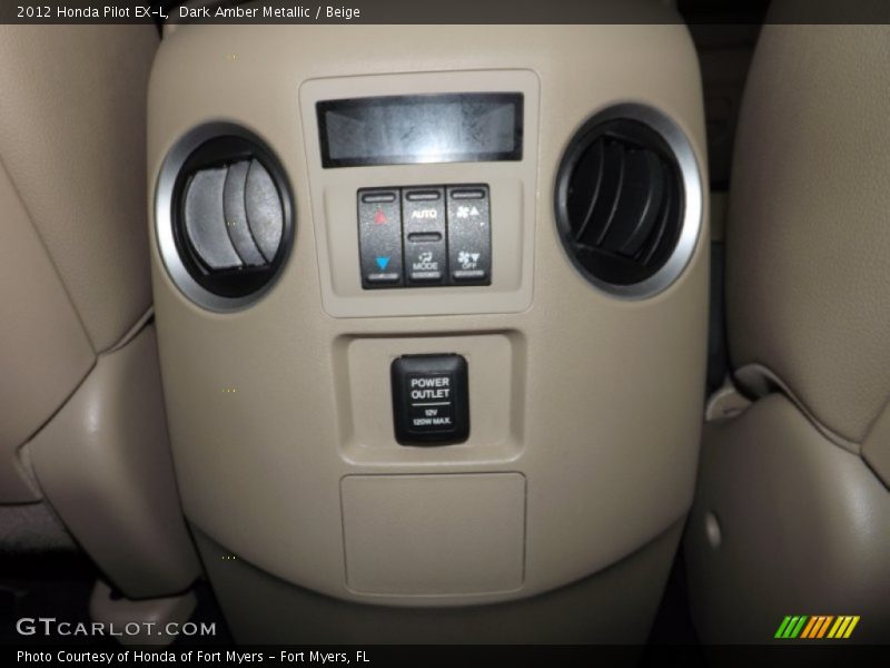 Dark Amber Metallic / Beige 2012 Honda Pilot EX-L