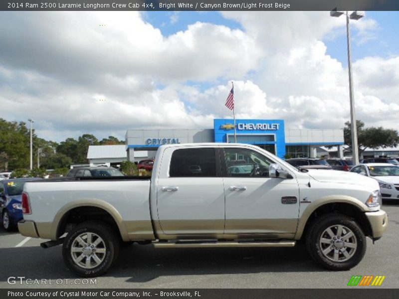 Bright White / Canyon Brown/Light Frost Beige 2014 Ram 2500 Laramie Longhorn Crew Cab 4x4