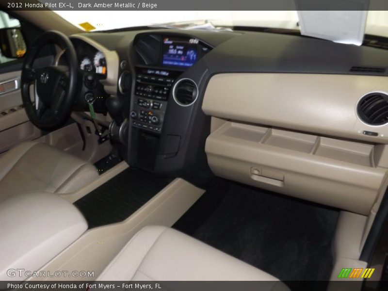 Dark Amber Metallic / Beige 2012 Honda Pilot EX-L