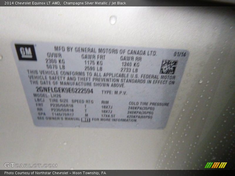Champagne Silver Metallic / Jet Black 2014 Chevrolet Equinox LT AWD