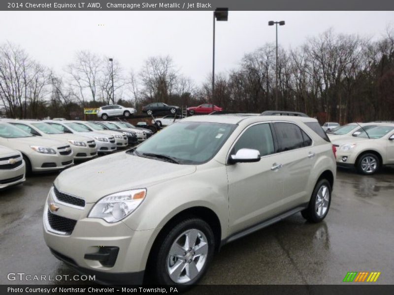 Champagne Silver Metallic / Jet Black 2014 Chevrolet Equinox LT AWD