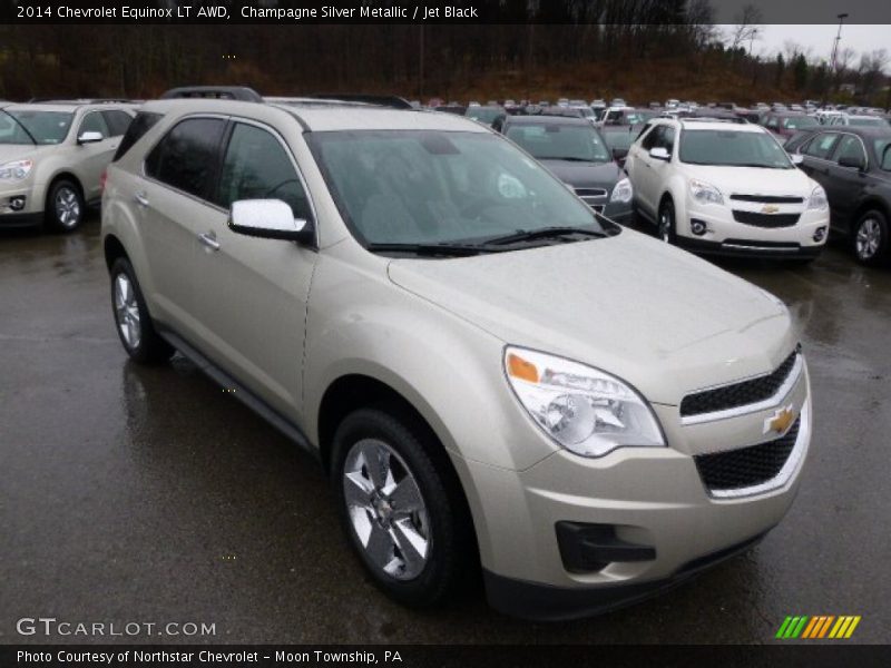 Champagne Silver Metallic / Jet Black 2014 Chevrolet Equinox LT AWD