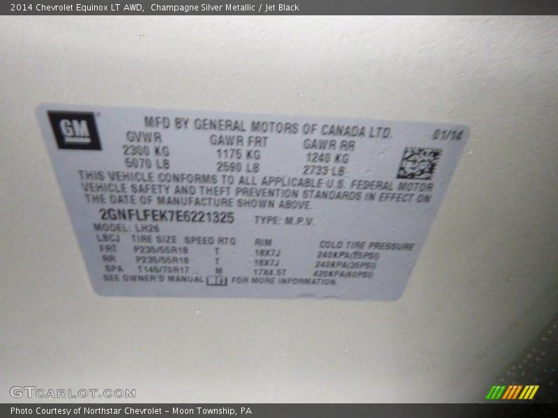 Champagne Silver Metallic / Jet Black 2014 Chevrolet Equinox LT AWD