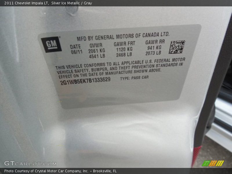 Silver Ice Metallic / Gray 2011 Chevrolet Impala LT