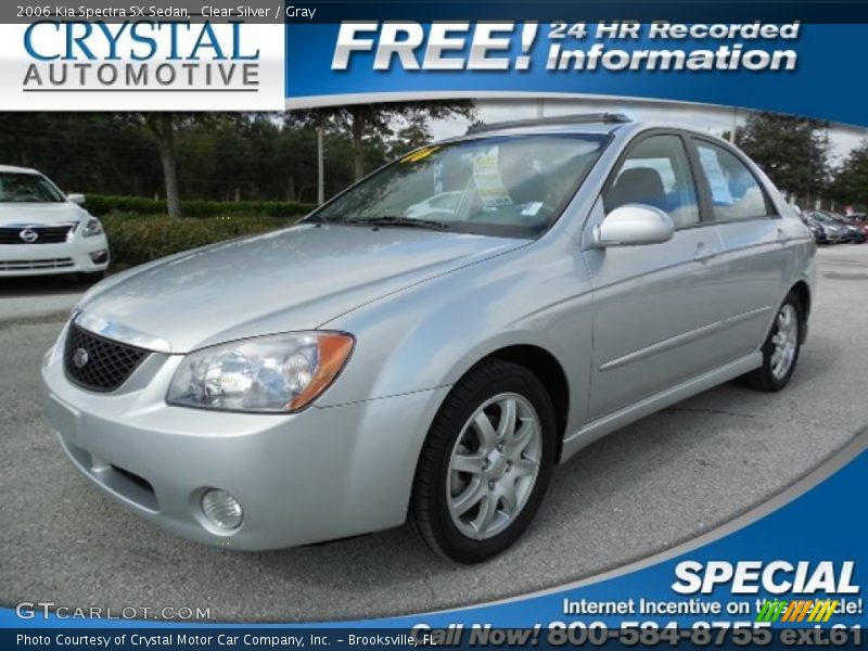 Clear Silver / Gray 2006 Kia Spectra SX Sedan