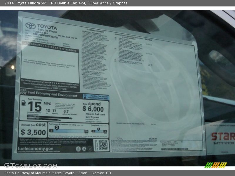 Super White / Graphite 2014 Toyota Tundra SR5 TRD Double Cab 4x4