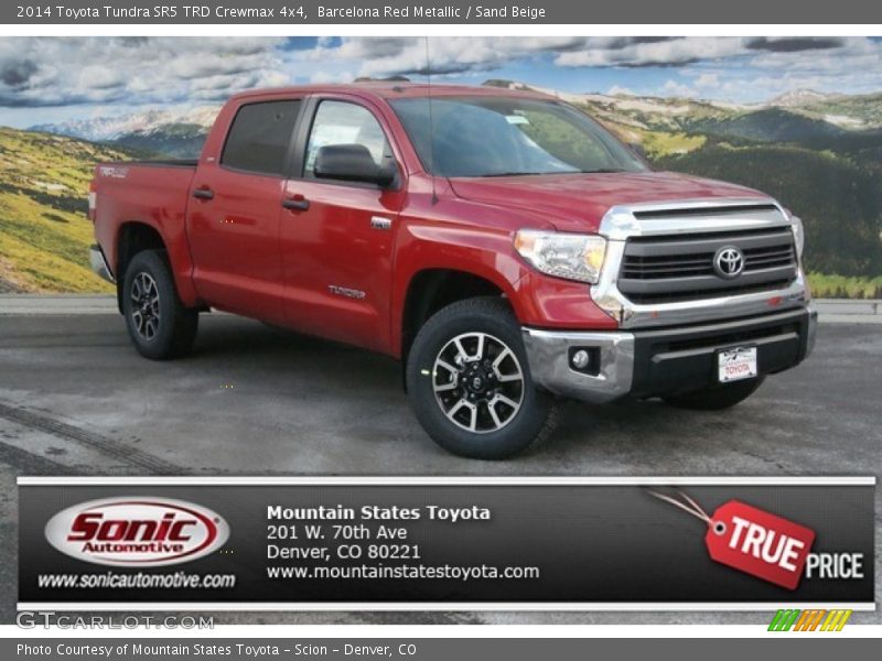 Barcelona Red Metallic / Sand Beige 2014 Toyota Tundra SR5 TRD Crewmax 4x4