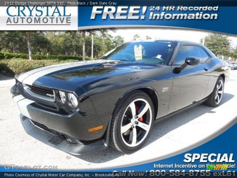 Pitch Black / Dark Slate Gray 2012 Dodge Challenger SRT8 392