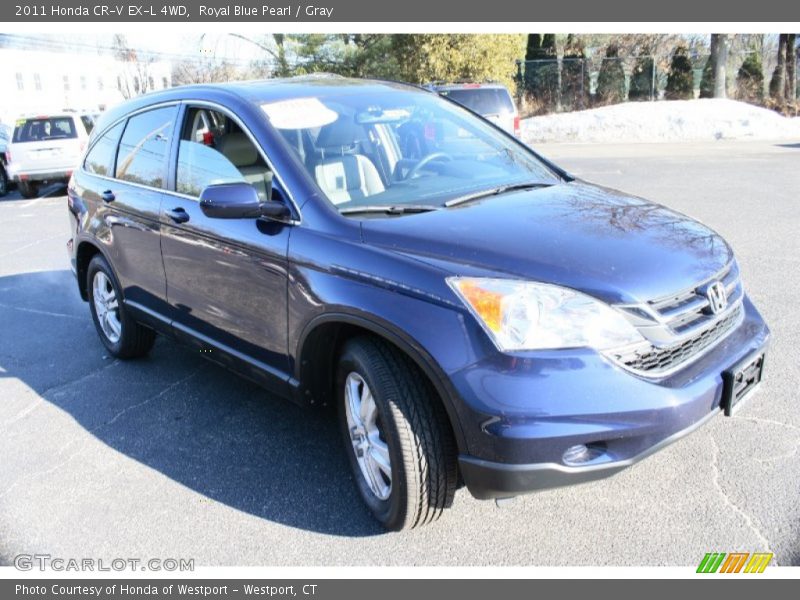 Royal Blue Pearl / Gray 2011 Honda CR-V EX-L 4WD