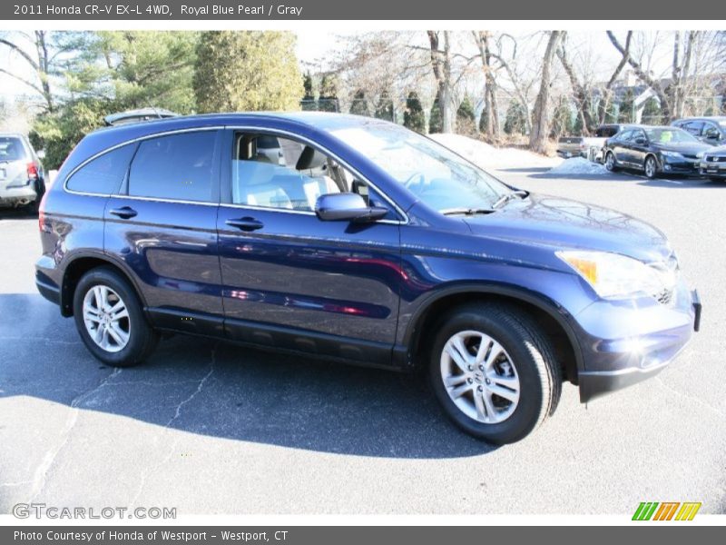 Royal Blue Pearl / Gray 2011 Honda CR-V EX-L 4WD