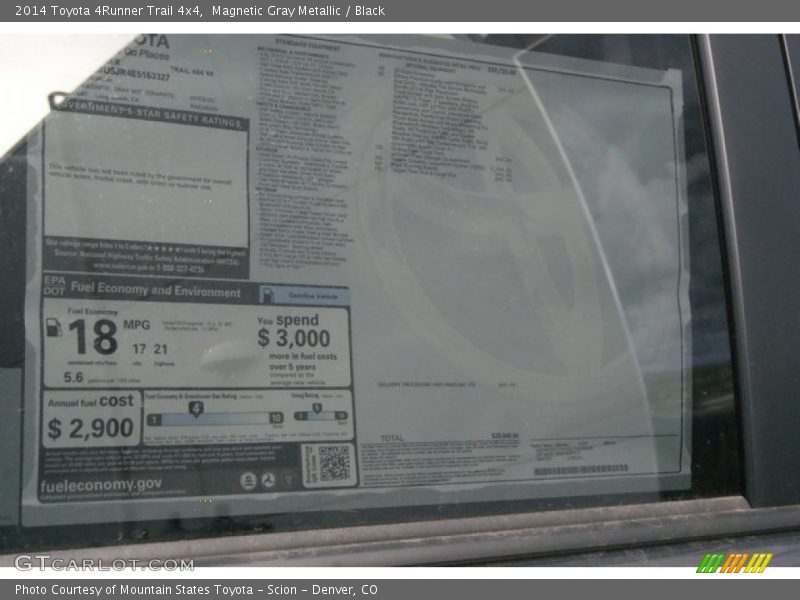 Magnetic Gray Metallic / Black 2014 Toyota 4Runner Trail 4x4