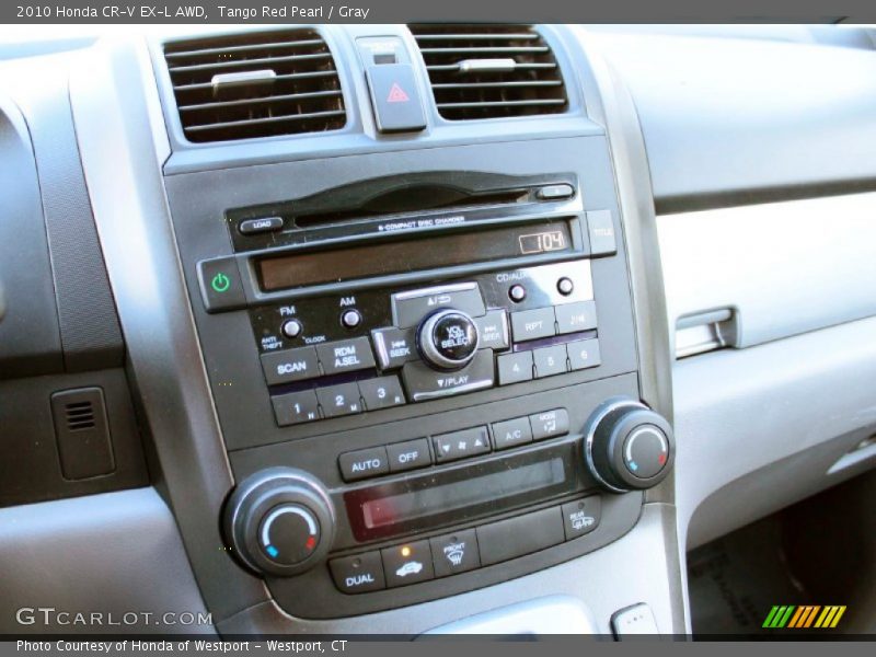 Tango Red Pearl / Gray 2010 Honda CR-V EX-L AWD