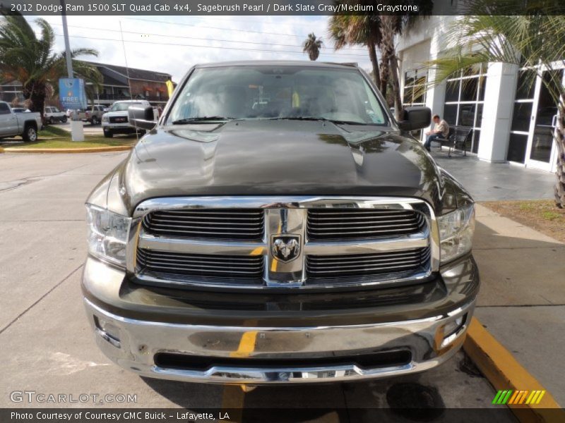 Sagebrush Pearl / Dark Slate Gray/Medium Graystone 2012 Dodge Ram 1500 SLT Quad Cab 4x4