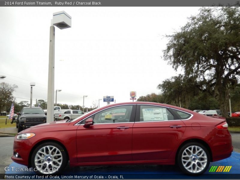 Ruby Red / Charcoal Black 2014 Ford Fusion Titanium