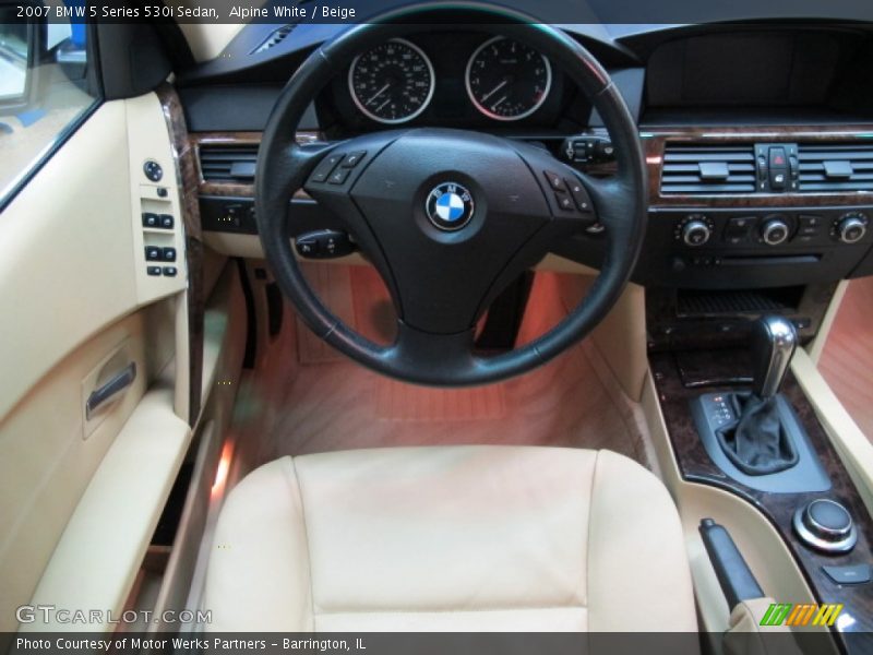 Alpine White / Beige 2007 BMW 5 Series 530i Sedan