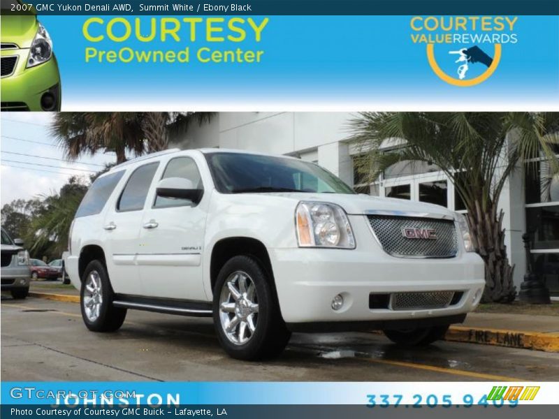 Summit White / Ebony Black 2007 GMC Yukon Denali AWD