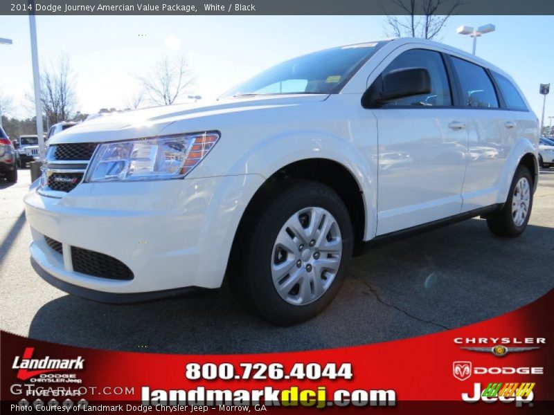 White / Black 2014 Dodge Journey Amercian Value Package