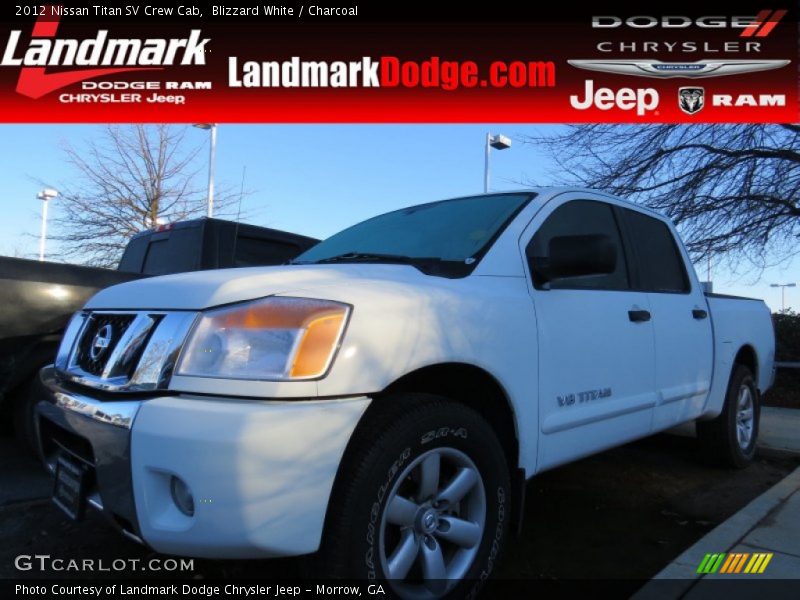 Blizzard White / Charcoal 2012 Nissan Titan SV Crew Cab