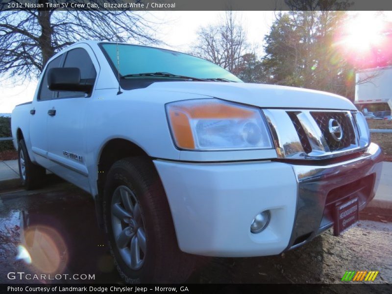 Blizzard White / Charcoal 2012 Nissan Titan SV Crew Cab