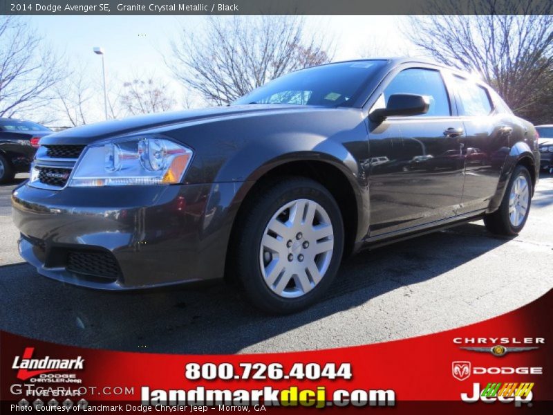 Granite Crystal Metallic / Black 2014 Dodge Avenger SE