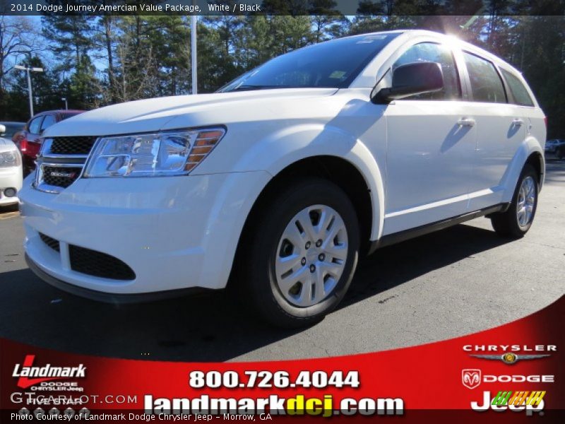 White / Black 2014 Dodge Journey Amercian Value Package